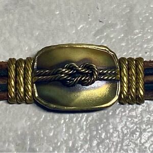 Fiocchi Italy Leather & Brass Bracelet